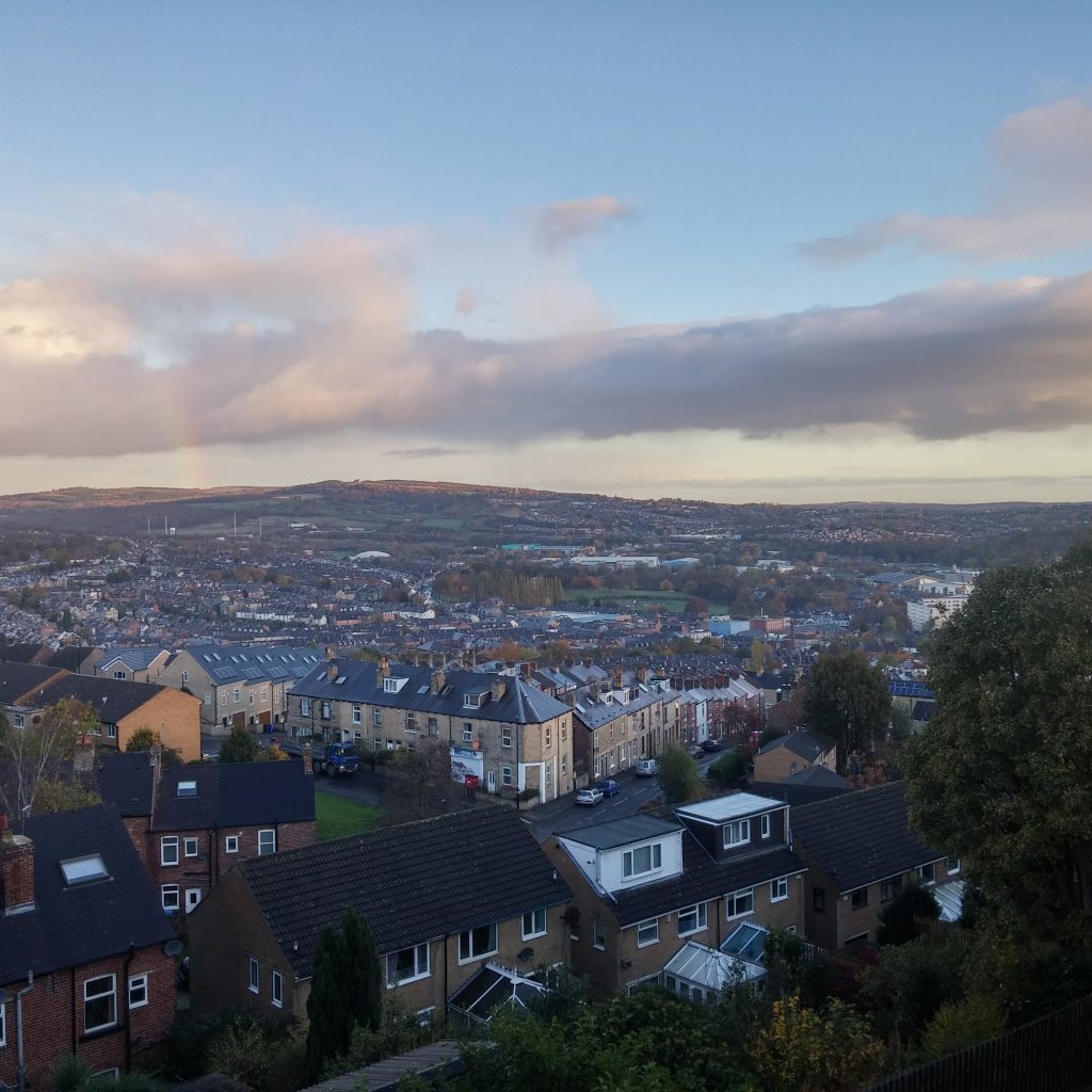 Vista di Sheffield e del Peak District